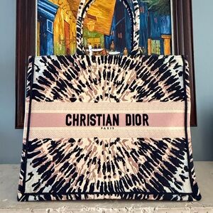 Large Christian Dior Book Tote -Tie Dye